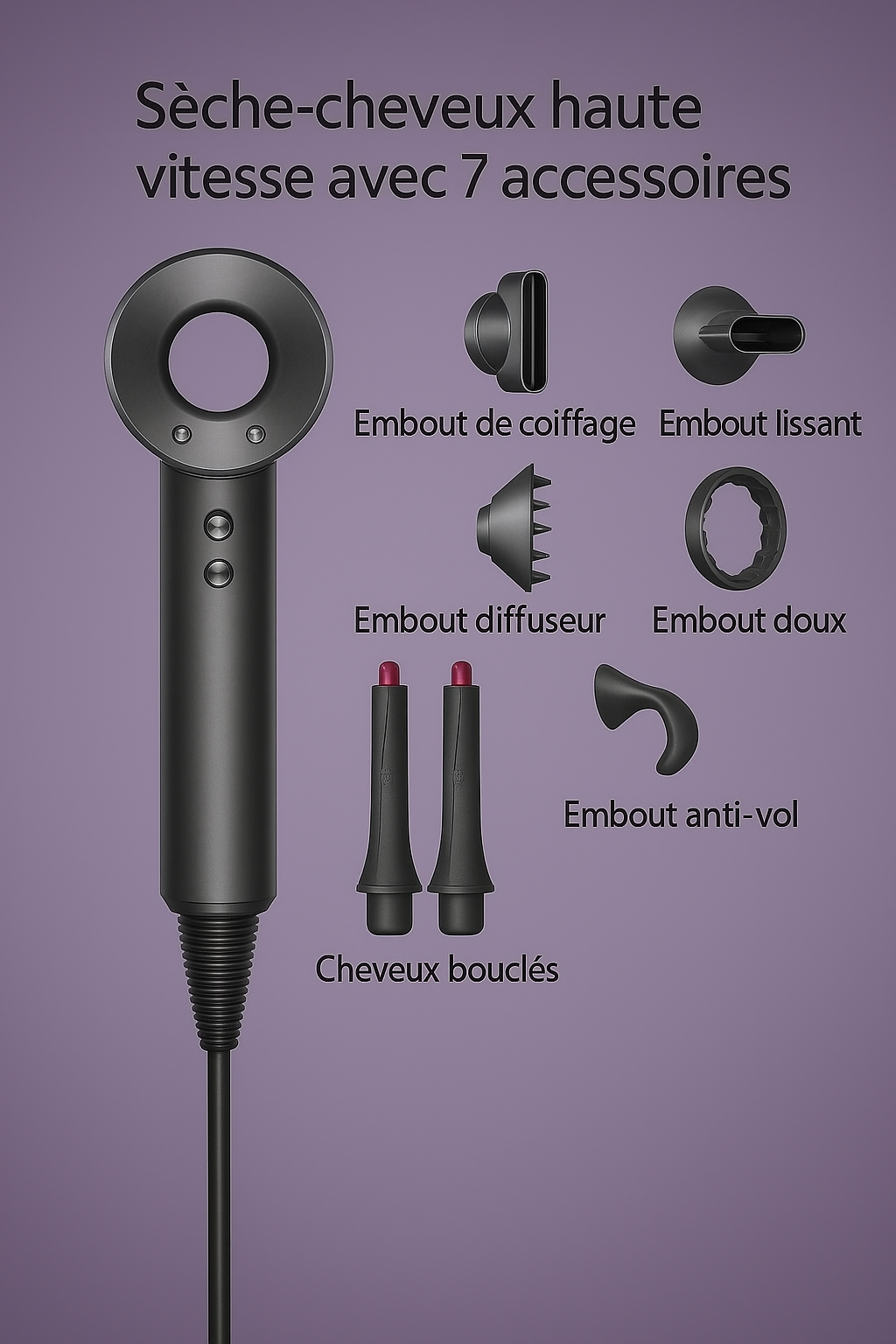 Sèche-Cheveux Ionique 5 en 1 Pro